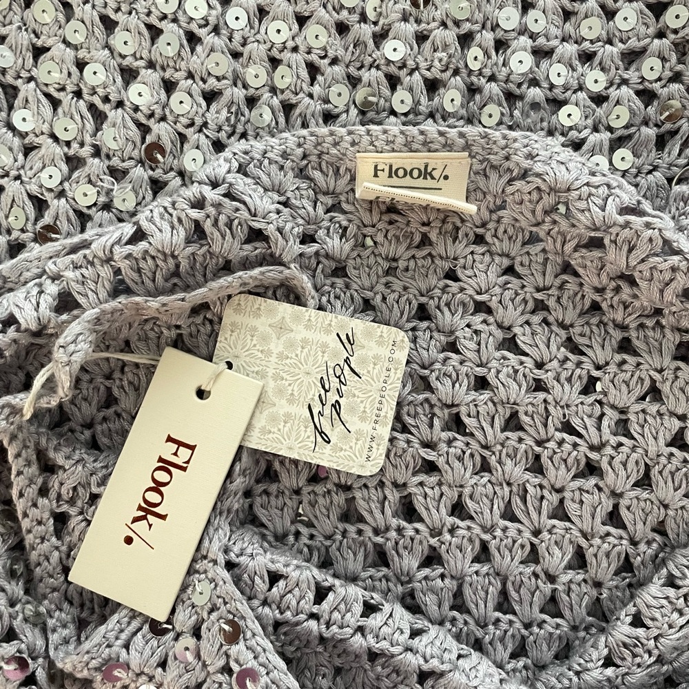 Free People x Flook Crochet Sequin Mini Dress - Picture 5 of 7